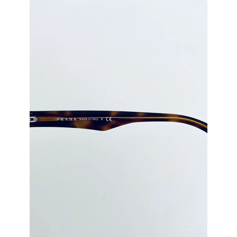 Prada Black Brown Tortoise Rectangular Glasses Italy VPR 16M 53 16 140 ZXH-10